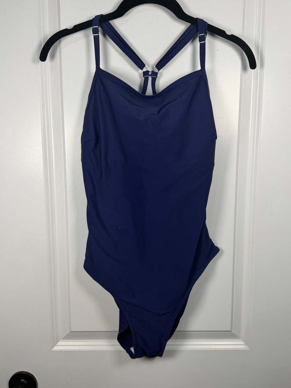 Tempt Me Solid Navy Blue Backless One Piece Swimsuit